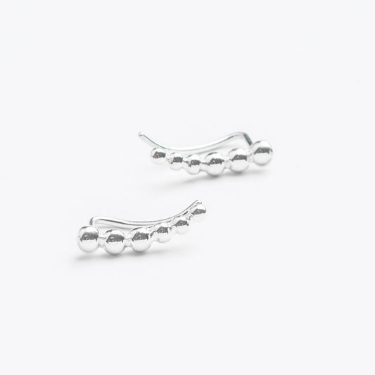 Centauri court • Boucles grimpe-oreilles en argent sterling aux perles graduées