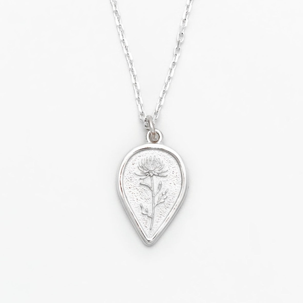 Sterling Silver Birth Flower Necklace