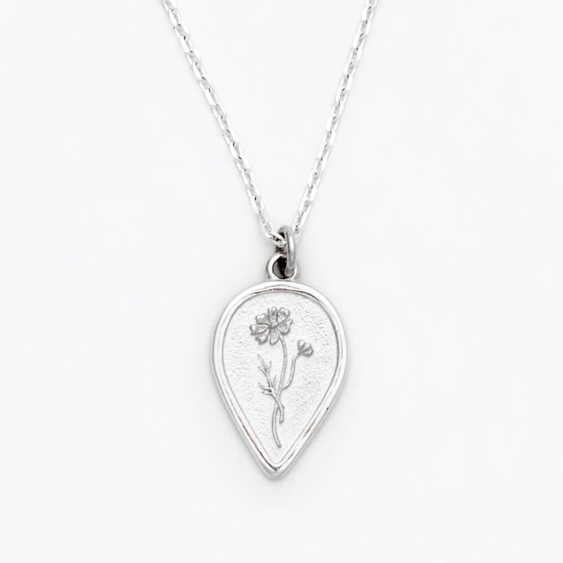 Sterling Silver Birth Flower Necklace