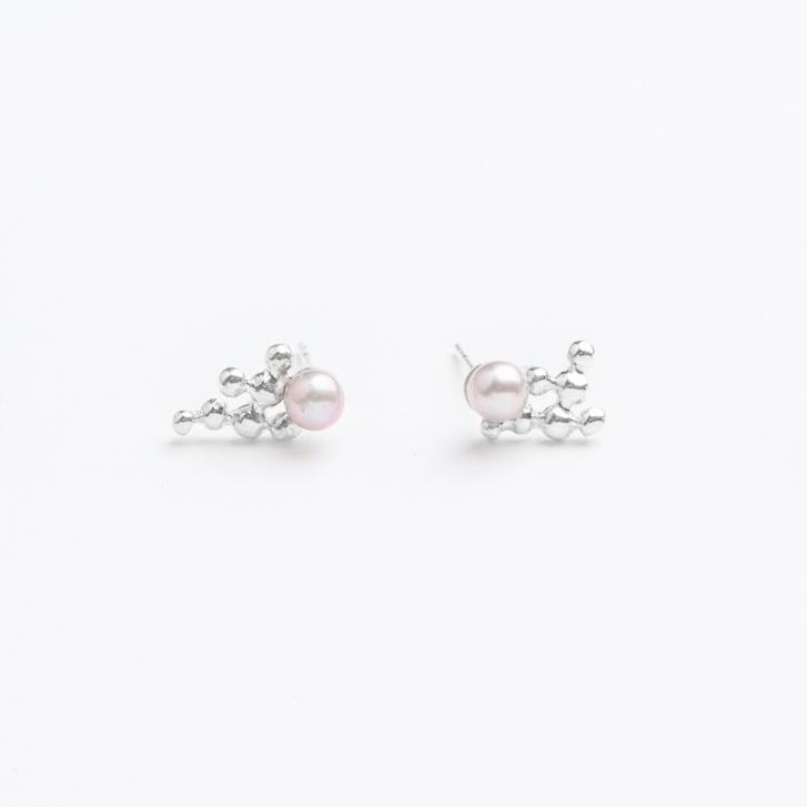 Clust Perle • Boucles d’oreilles puces en argent sterling avec perles naturelles