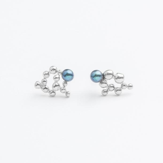 Clust Perle • Boucles d’oreilles puces en argent sterling avec perles naturelles