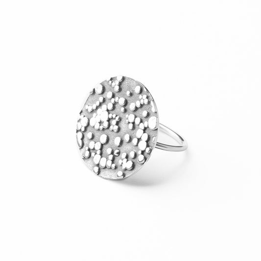 Alya • Bague en argent sterling avec grand disque fusion