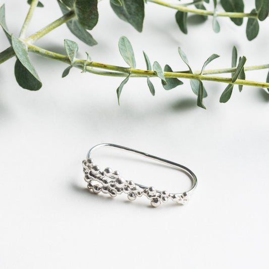 Cérès • Bague double en argent sterling avec perles granulées