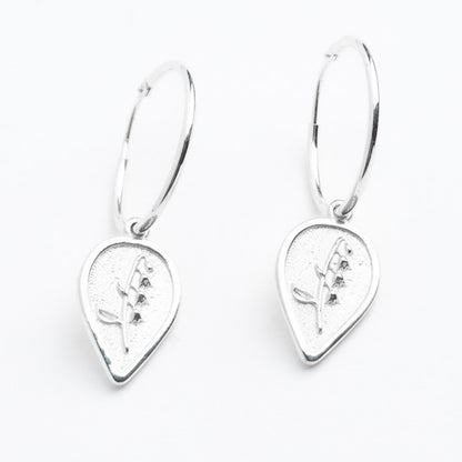 Boucles d’oreilles à pendentif amovible en argent sterling • Fleurs de naissance