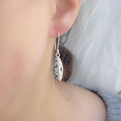 Marquise • Boucles d'oreille crochet court en argent sterling