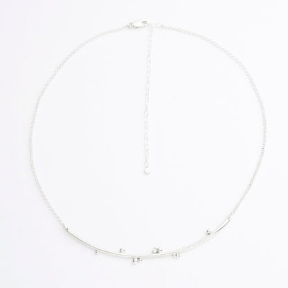 Collier demi-lune semi-rigide en argent sterling • Colombe