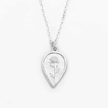 Sterling Silver Birth Flower Necklace