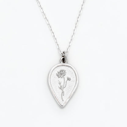 Sterling Silver Birth Flower Necklace