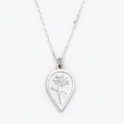 Sterling Silver Birth Flower Necklace