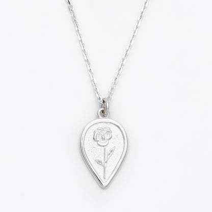 Sterling Silver Birth Flower Necklace