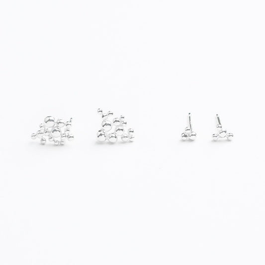 Star-Inspired Asymmetrical Sterling Silver Earrings • Clust