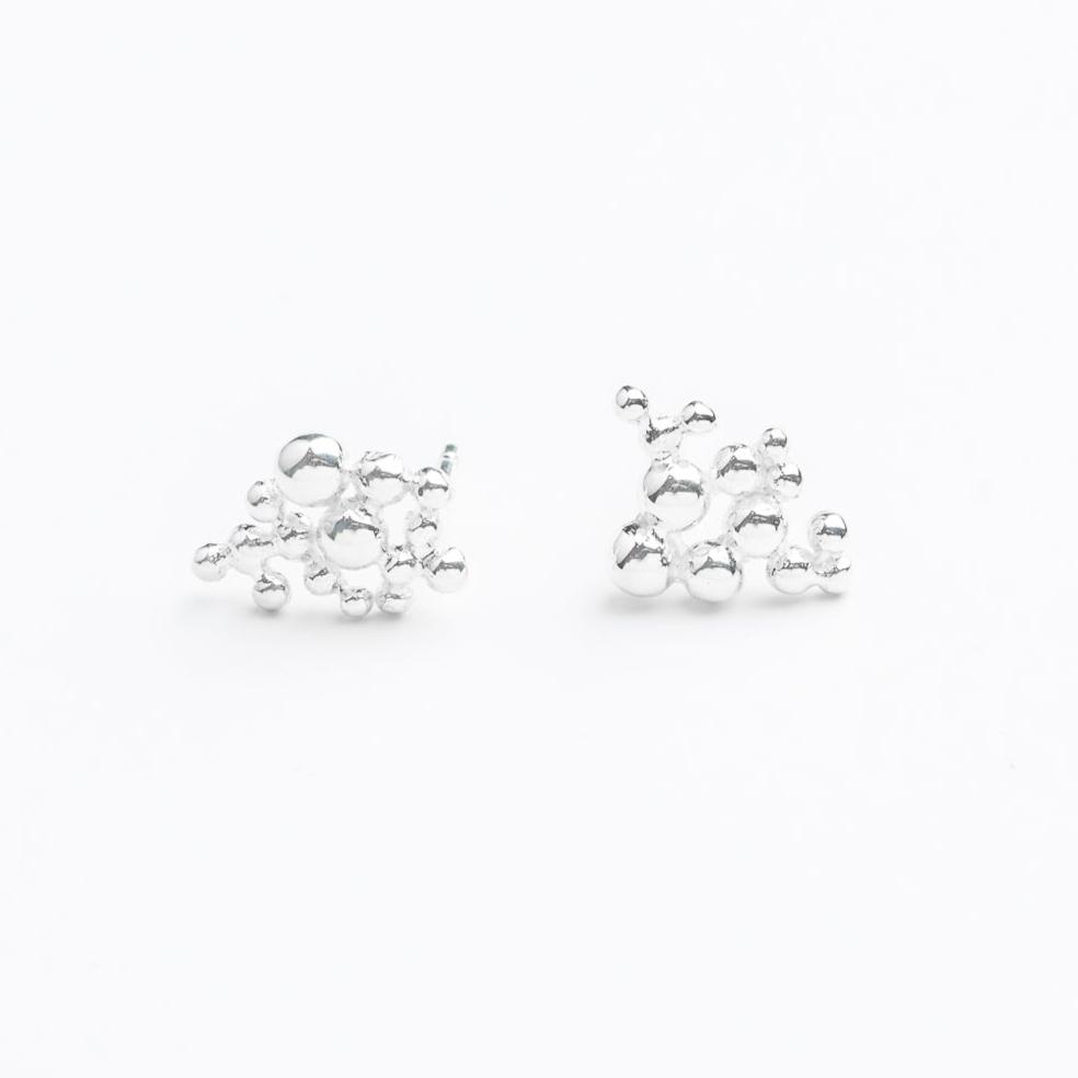 Boucles asymétriques en argent sterling inspirées des étoiles • Clust